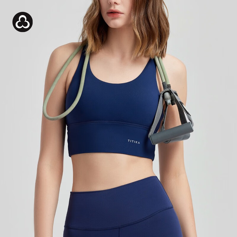 TITIKA ACTIVE加拿大TITIKA运动背心裸感防震美背文胸瑜伽含胸垫内衣JustPeachy 星空蓝Just Peachy（双肩带） M