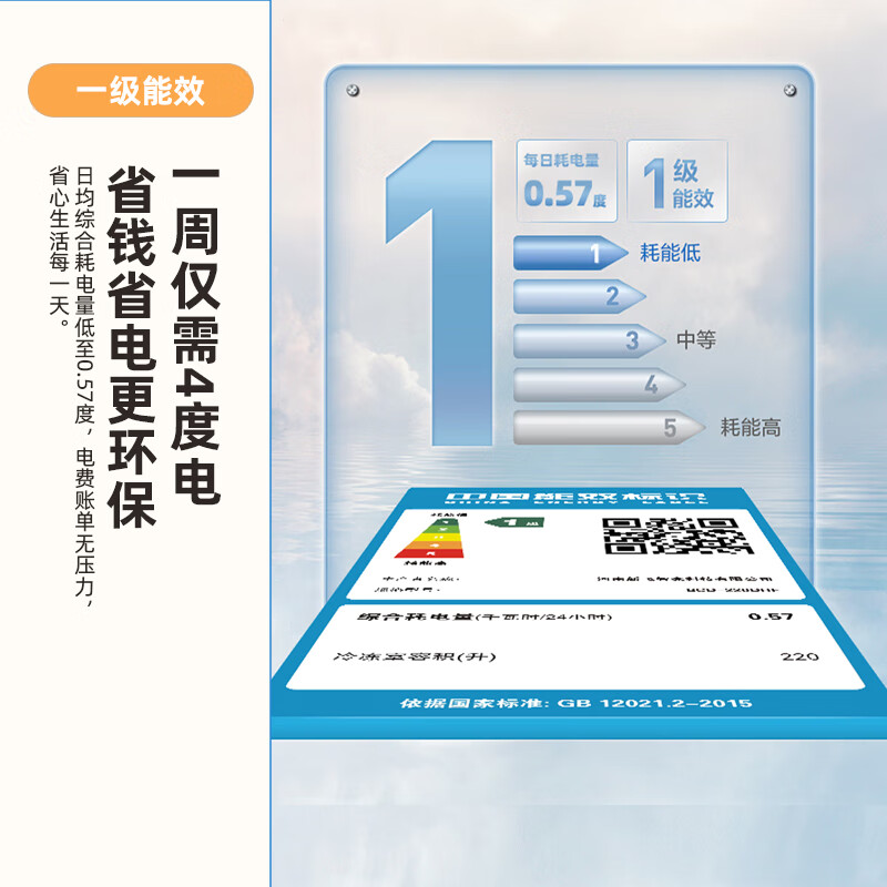新飞（Frestec）220升家用商用冰柜 双箱双温冷柜 顶开门 冷藏冷冻卧式冰箱（白色）BCD-220DHF