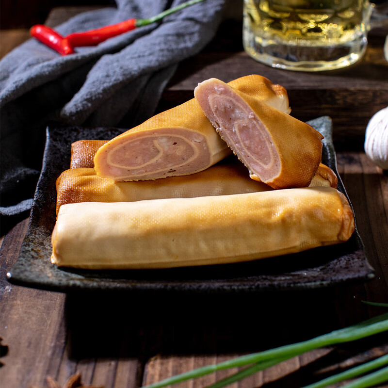 虎钢馋愈佳东北五香肉卷90g熟食干豆腐肉卷豆腐肠即食卤味干豆腐卷熏