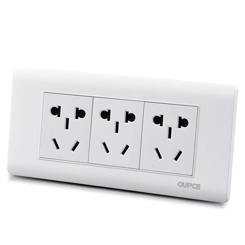 自由组合118型开关插座墙壁雅白面板套餐一二三四位插座 三位面板