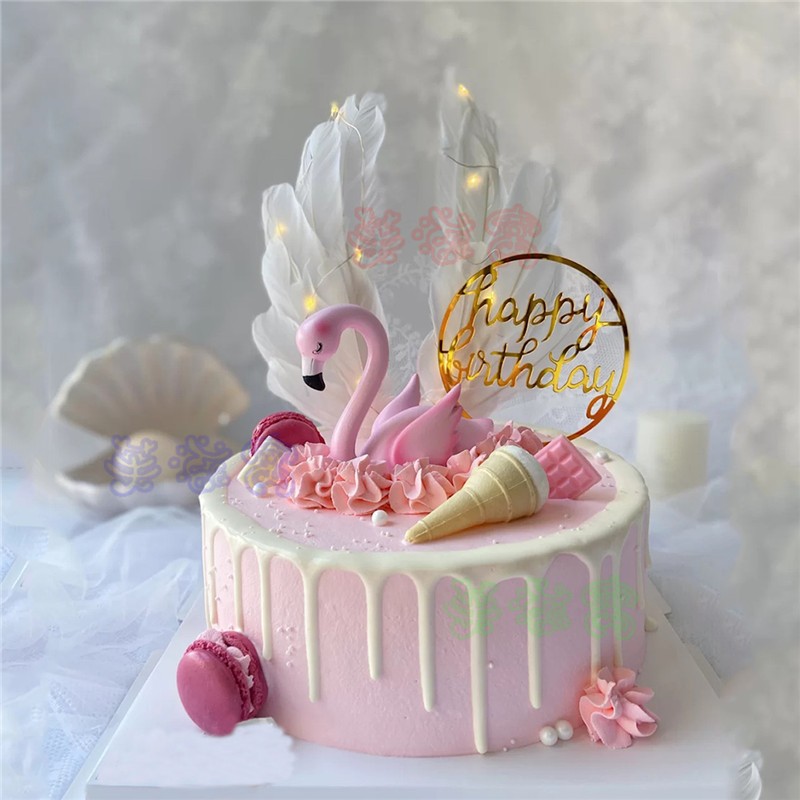 芙滋窝新款火烈鸟生日蛋糕女神款女士女童女孩女朋友蛋糕全国同城配送