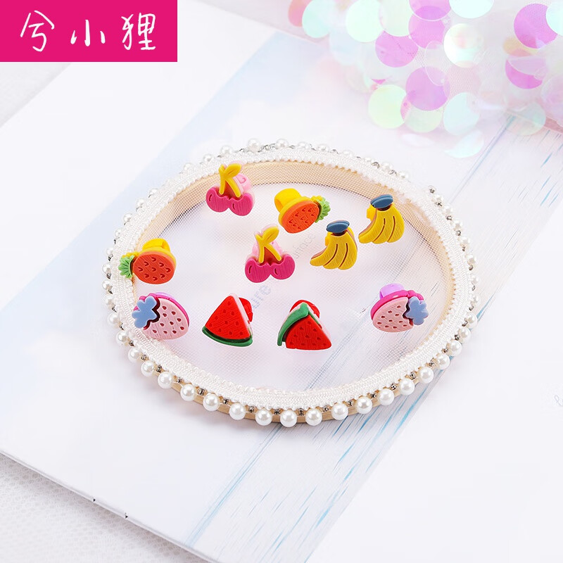 可爱豆豆扣夹小女孩边夹小抓夹迷你夹子女童头饰 西瓜系列(10个装)