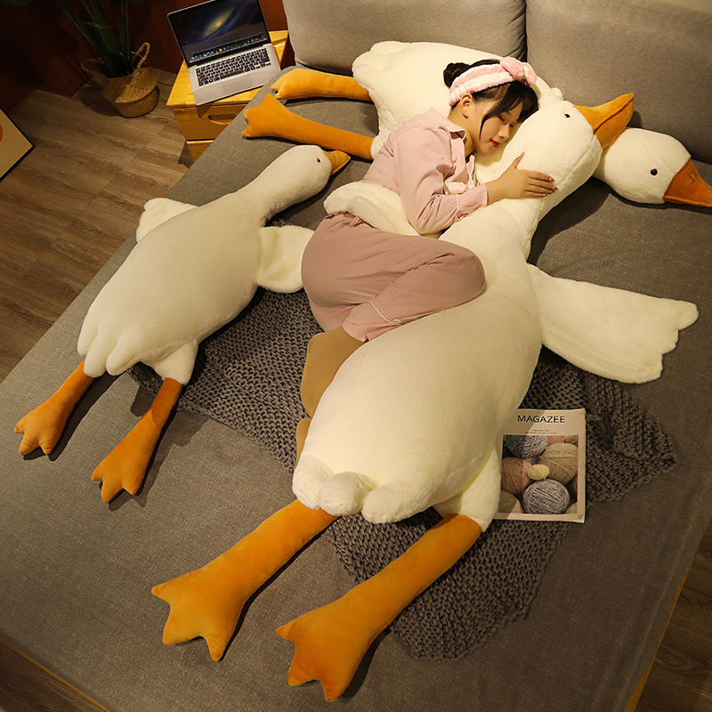 c艺可恩玩具 可爱大白鹅抱枕毛绒玩具抱睡公仔大娃娃女生床上睡觉夹腿玩 大白鹅 1.3米