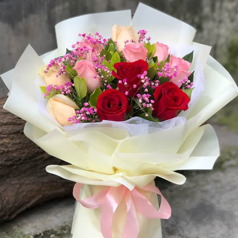 花鲜花速递混搭韩式花束向日葵百合绣球生日鲜花送女友结婚纪念日鲜花