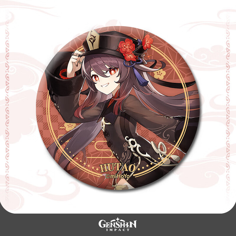 巧奈元訷主题系列人物徽章动漫马口铁吧唧胸针genshin 胡桃 背景款