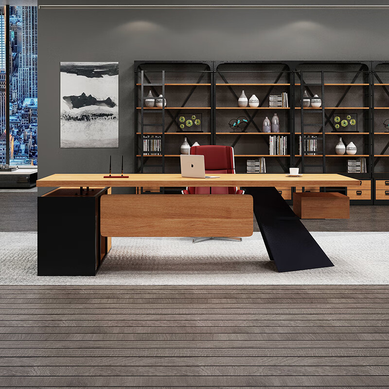 左木生(zuomusheng)实木老板办公桌简约现代大班台单