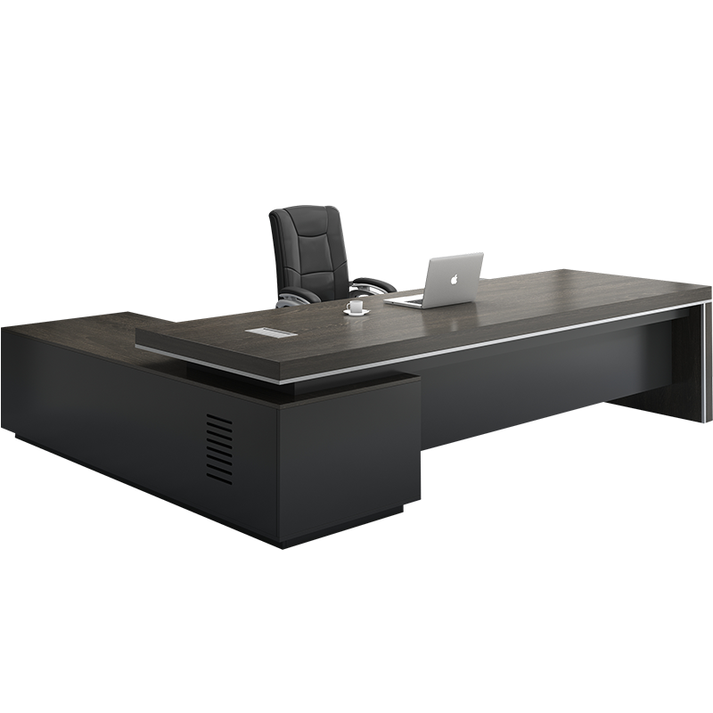 安美诚 老板桌办公桌总裁桌简约现代板式大班台主管桌经理桌老板办公室桌椅 2.4*0.9米老板桌+2.4米书柜