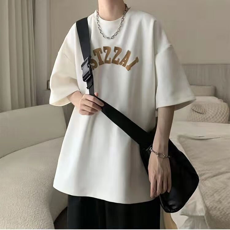 奈代鱼17岁至19岁男孩短袖重磅t恤短袖男生ins潮牌t恤潮流纯棉2023