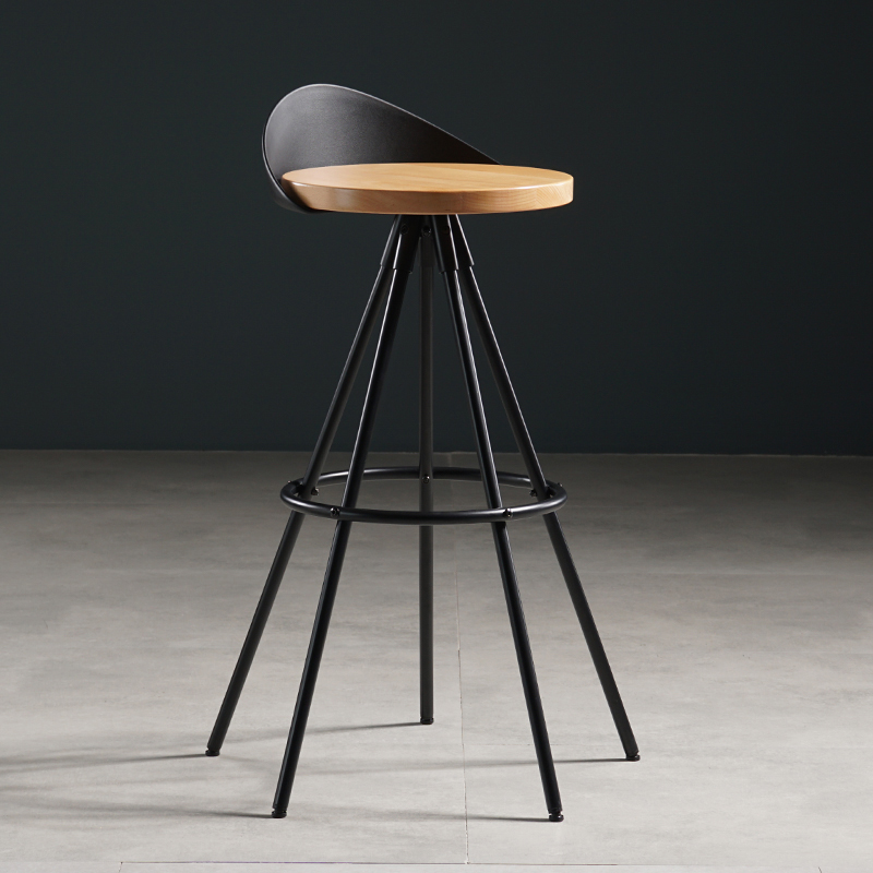 铁艺吧凳高脚凳吧椅设计师酒吧椅子金属复古工业风黑色会所轻奢餐椅