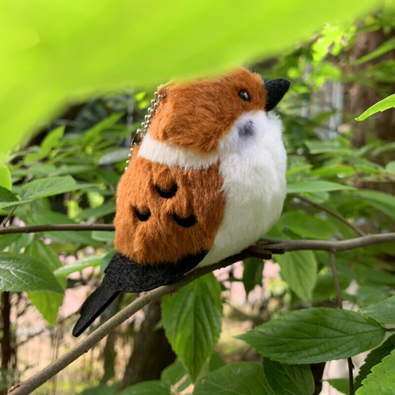 良雫小肥啾银喉长尾山雀雪之妖精玩偶毛绒玩具挂件仿真小鸟麻雀公仔