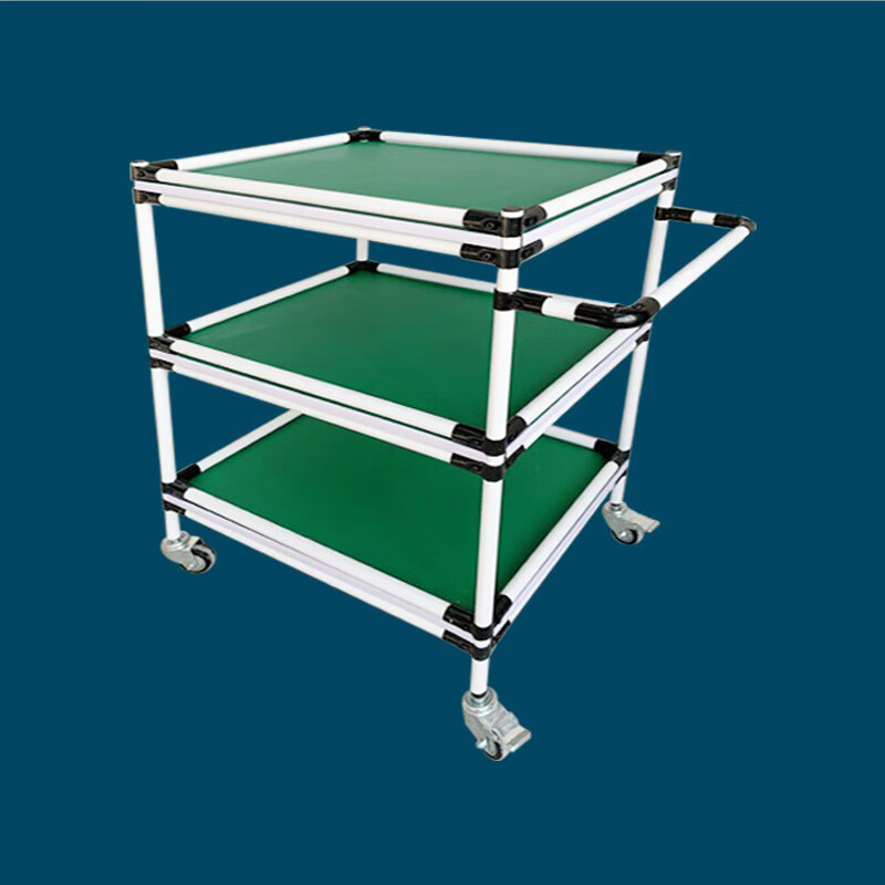 仁聚益精益管防静电周转车双层移动推车物料架车间装配线棒管工作台