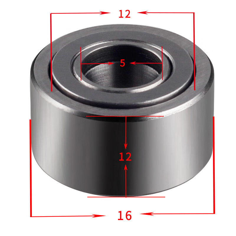 NATR6加厚8支撐滾輪軸承滾針軸承重型50NUTR15 17 20 25 30P35P40 NATR5 尺寸內(nèi)徑5外16高12
