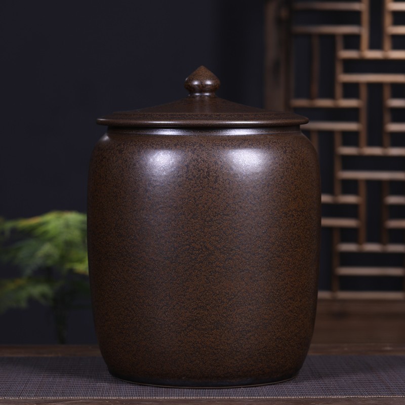 厚古薄今 景德镇家用陶瓷米缸20斤30斤装带盖复古密封酒水缸防潮虫储