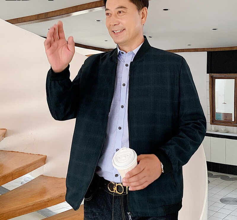 京佑(jinyu)55-65-75岁老爷爷衣服爸爸外套春秋款中老年男装秋装中年