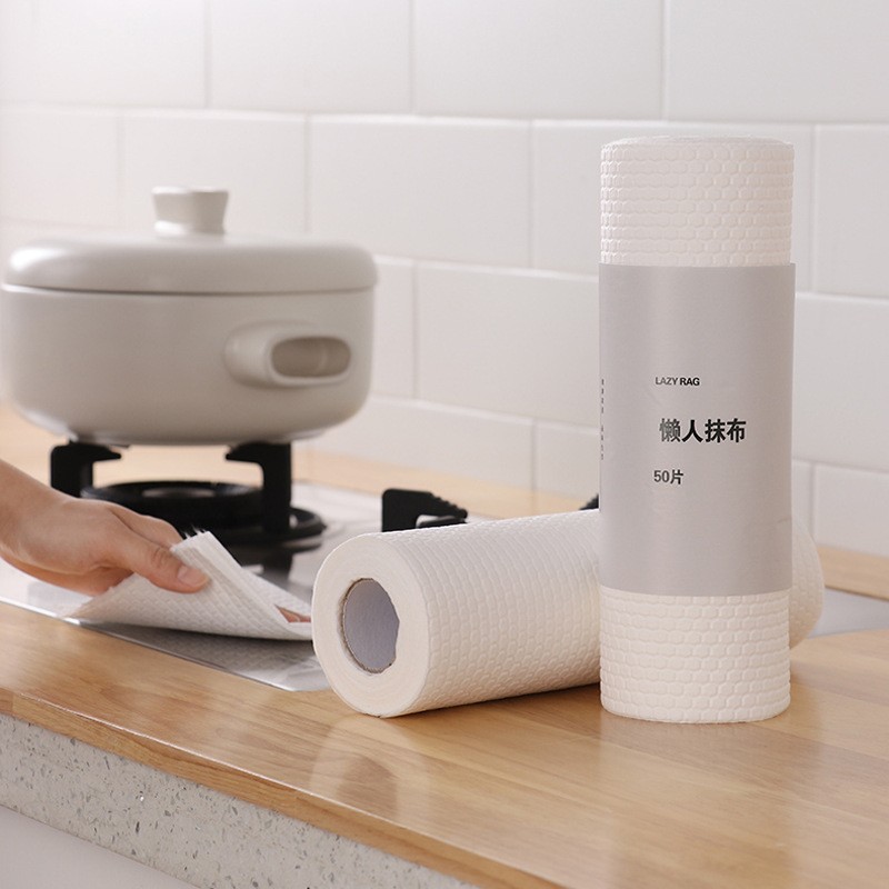 LIUIUSU 懒人抹布 家用一次性抹布无纺布强吸水不掉毛 厨房百洁布洗碗巾 3卷150片（单片25*25cm）
