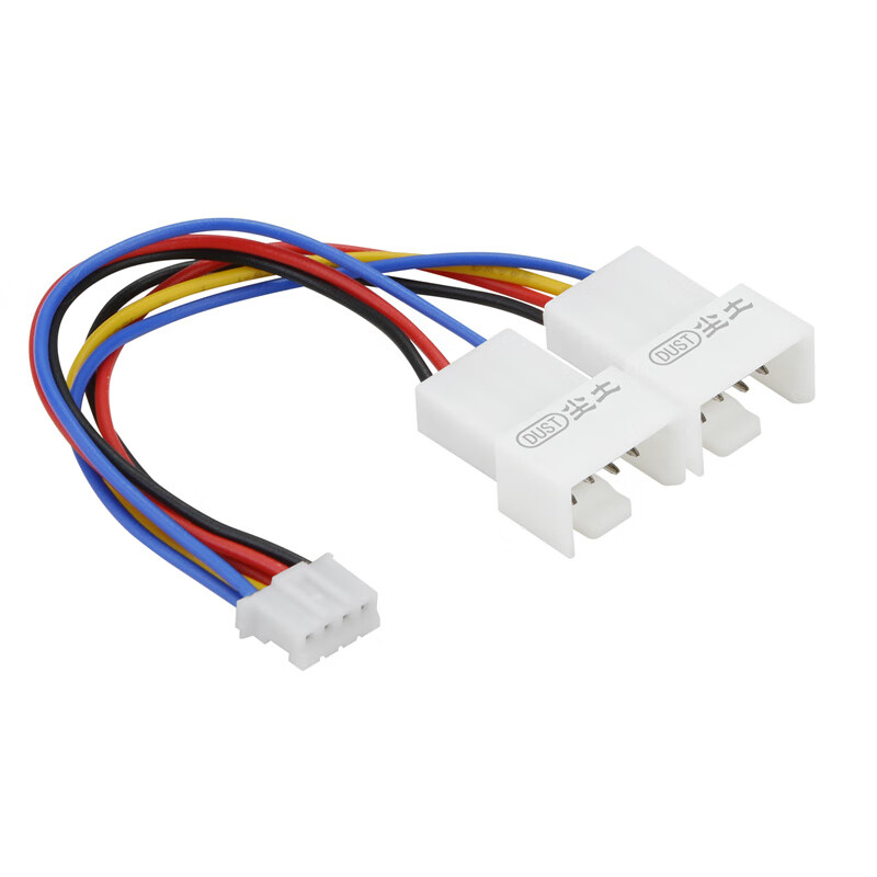 尘土 电脑显卡风扇线四针pwm温控一分二转接线 (小4pin转3pinpin)一