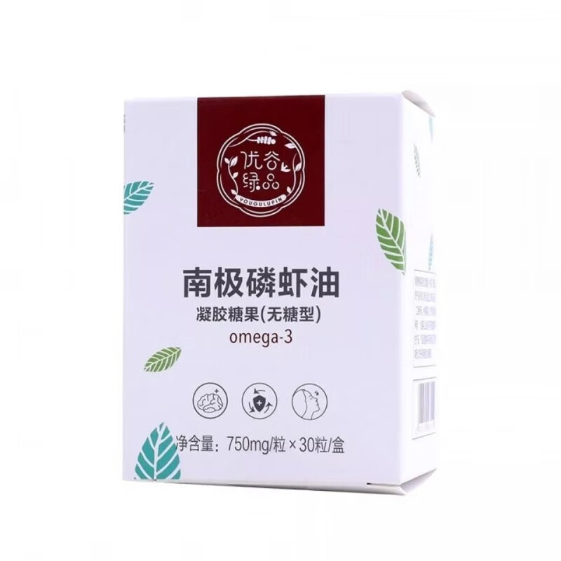 食芳溢南极磷虾油凝胶糖果无蔗糖型鱼油胶囊 30粒/盒
