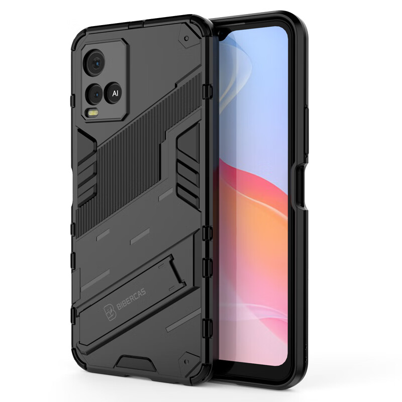 vivoy21手机壳全包防摔软硅胶磨砂个性创意气囊支架保护套男女款 vivo