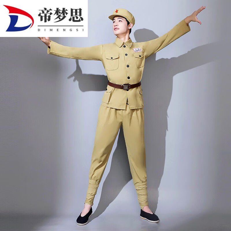 49式老式红军衣服50式人民解放志愿军抗战合唱表演服装男 衣服 绑腿 m