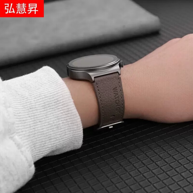适用华为手表表带watch4荣耀magic2皮革牛皮表带腕带舒适商务替换手表