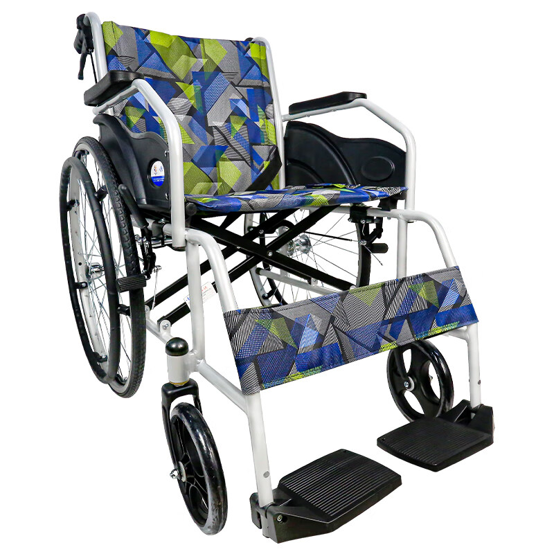 型轮椅ky868j手推轻便带双控制手刹车老人家用便携轮椅折叠 轮椅k k