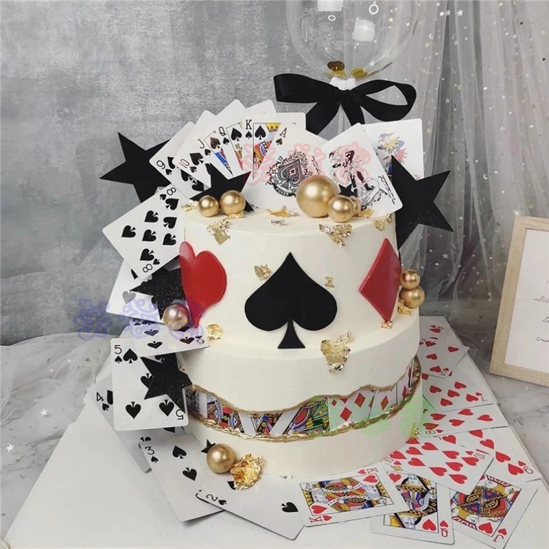 芙滋窝新款麻将扑克牌生日蛋糕暴富父亲男士长辈爷爷领导全国同城配送