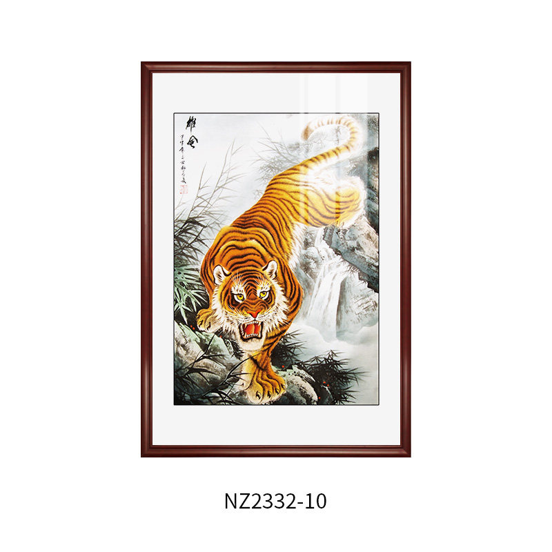 老虎 老虎挂画虎年猛虎下山图客厅装饰画企业办公室入户玄关背景墙