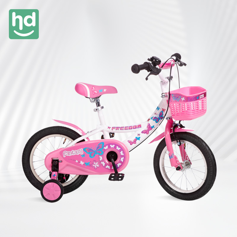 hd小龙哈彼 儿童自行车女童款小孩12/14寸公主山地单车 脚踏车 14寸粉白LG1418Q-L-M108