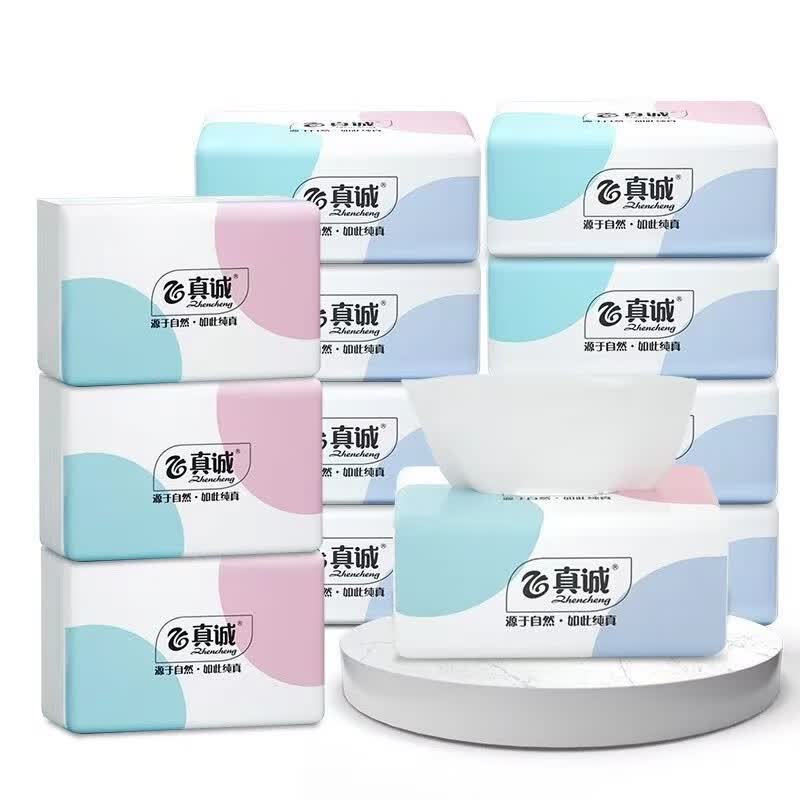 真诚抽纸【加量加厚】原木餐巾纸整箱面巾纸原生木浆卫生纸巾 10包属于什么档次？