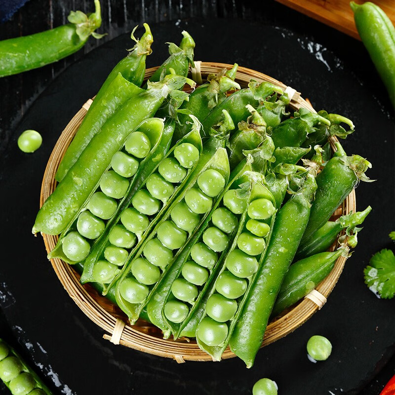 果然有美新鲜带壳豌豆批发豌豆新鲜豌豆荚甜脆豌豆长寿仁豌豆剥豌豆米