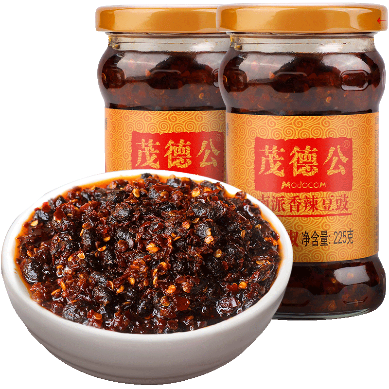 茂德公香辣豆豉辣椒酱辣椒下饭 225g*2罐