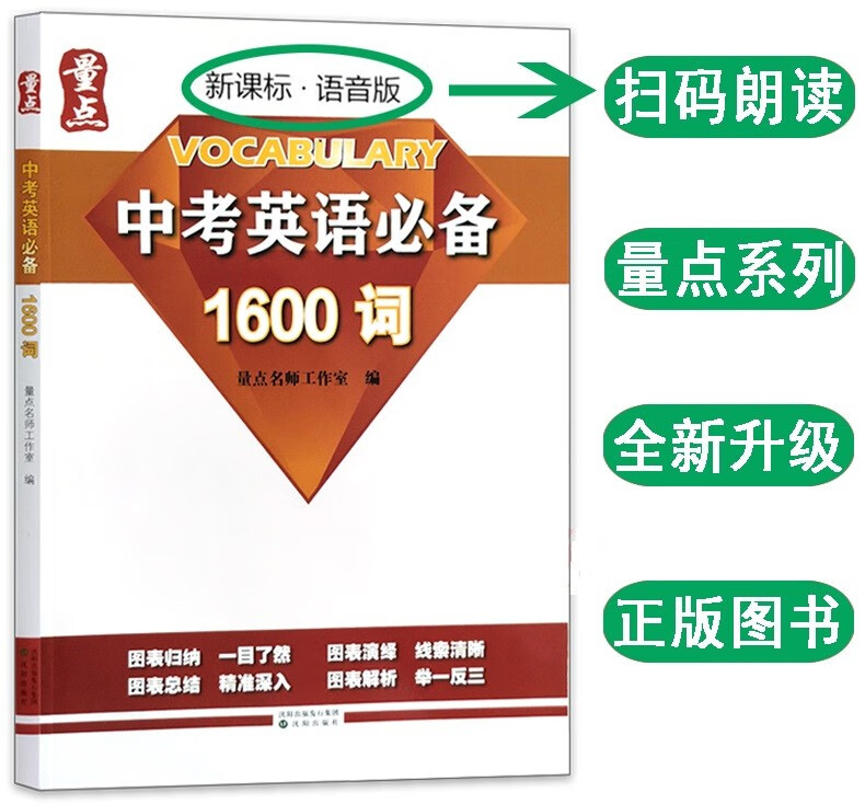 量点 中考英语必备1600词 1600词强化训练 1600词必刷词默写训练 沈阳出版社 1600词 词汇详解23年6月新版