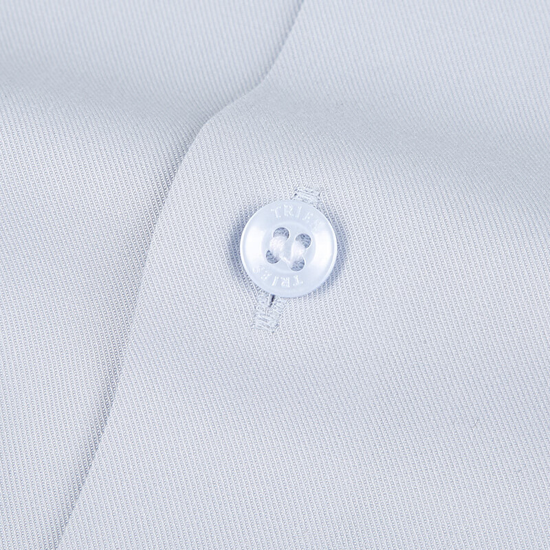 才子（TRIES）男士长袖衬衫纯色凉爽丝滑莫代尔桑蚕柔软面料商务衬衣白衬杉上装 灰色 2XL 41(175/96A)