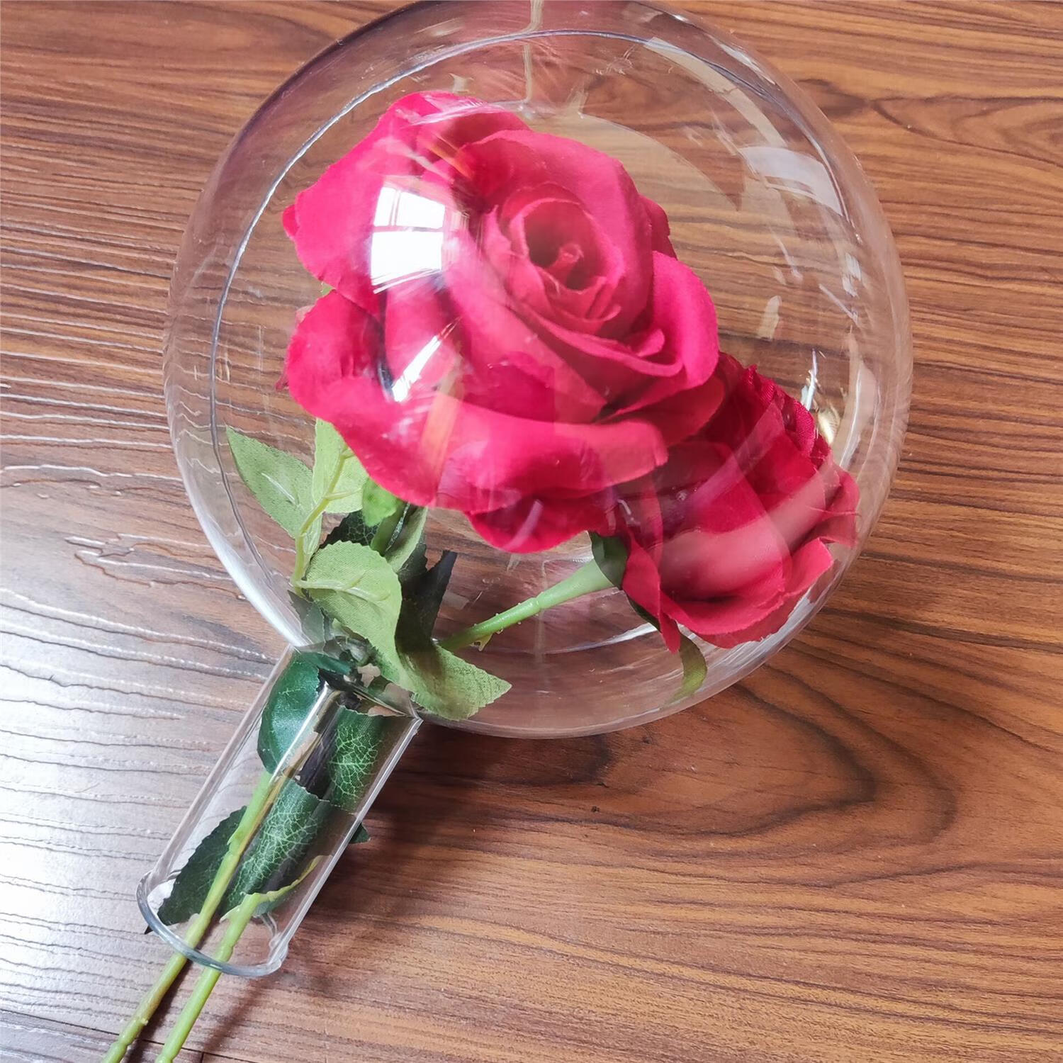 山头林村亚克力球 带手把透明塑料装饰圆球亚克力空心球灯罩情人鲜花