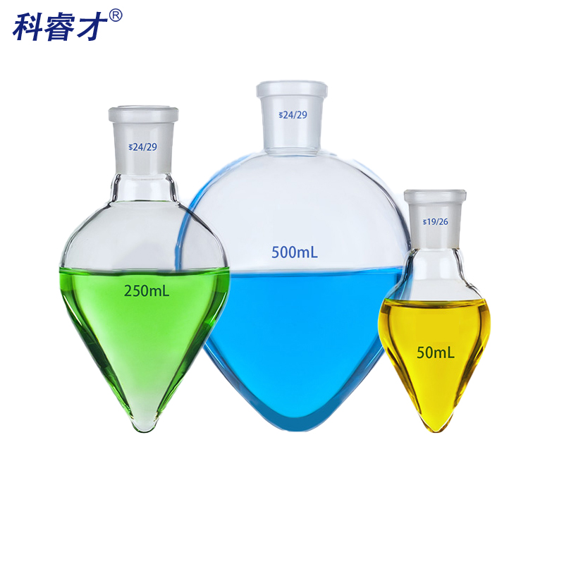科睿才梨形烧瓶加厚梨形瓶鸡心瓶 100ml*24 梨形烧瓶 61534