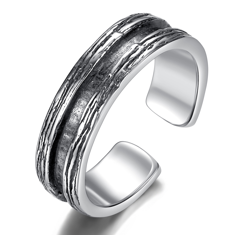 黑 女士戒指 男小指戒 单身 霸气刻字 925银 女款均码(适合一般女生