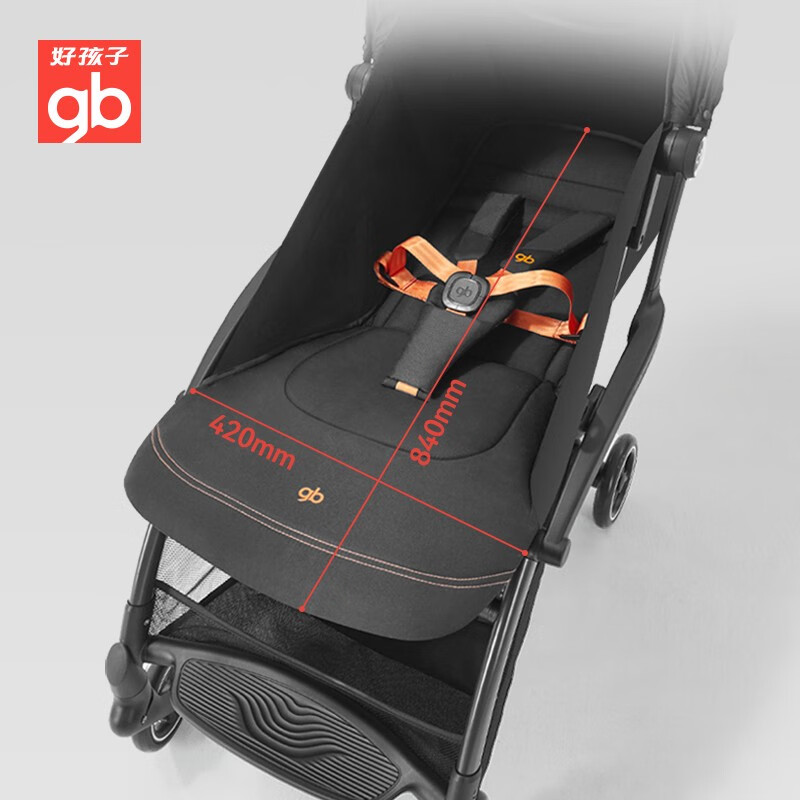 gb好孩子婴儿推车鲲鹏加宽座舱舒适避震可坐躺轻便折叠D2800 时尚款大座宽单手秒收 橄榄绿