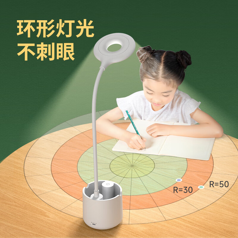 久量(DP) led阅读灯学生台灯学习充电台灯宿舍床头灯三挡调光便携小夜灯 1060【三档+充插两用+自带笔筒】