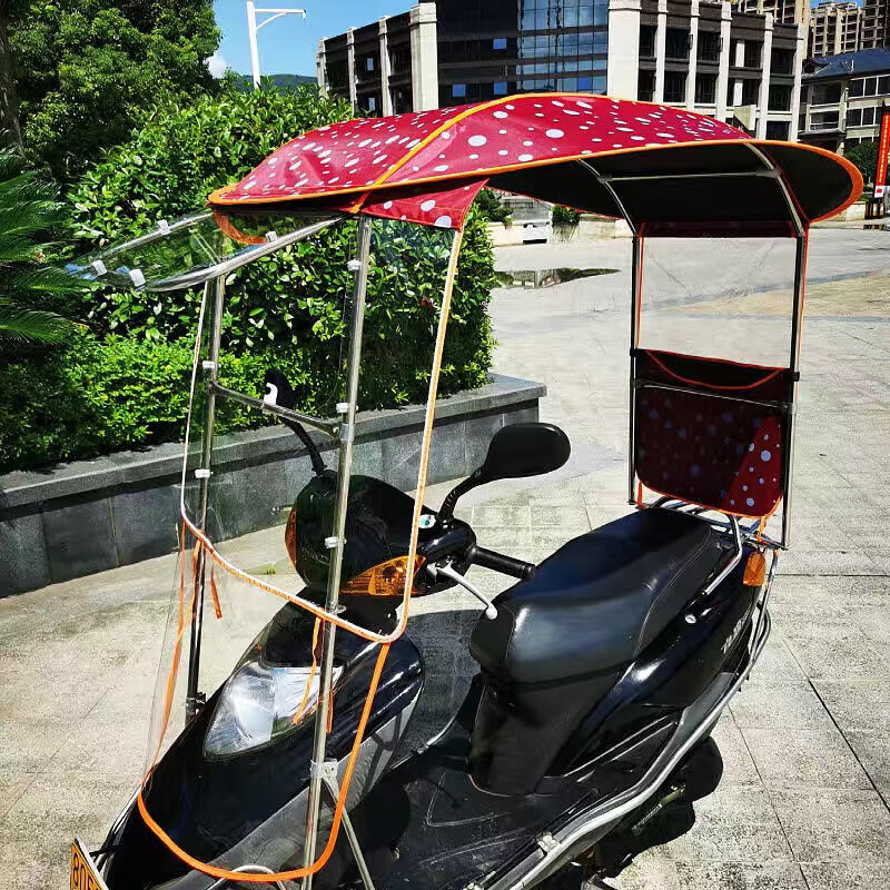 诺蒂尔电动车防雨棚交警不查雨棚蓬新款摩托车不锈钢保险杠棚踏板