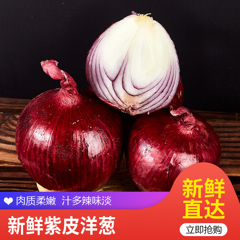 古寨山 新鲜紫皮洋葱 新鲜蔬菜 带箱9斤净重8-9斤