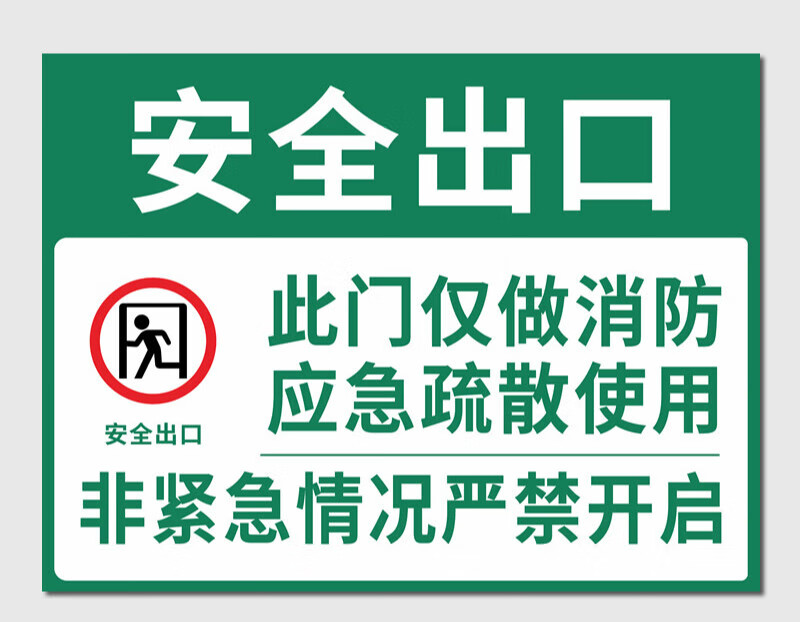 vcvbvo应急逃生门标识非疏散紧急安全出口指示牌打开消防通道标识牌
