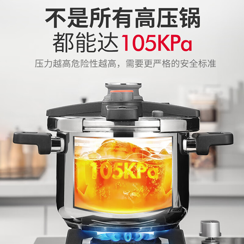 tescoma捷克进口 压力锅家用18-10不锈钢低分贝105kpa高压锅燃气电炉通用 高压锅(702767) 22cm 7.5L