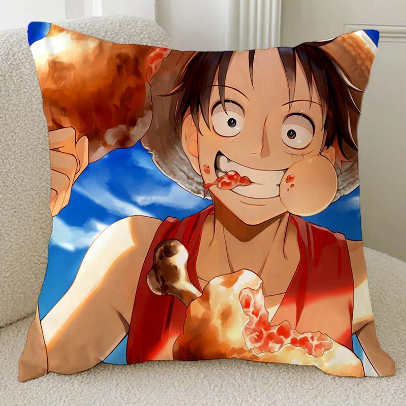 loey海贼王路飞可爱车内抱枕宝宝绒含芯柔软二次元靠枕办公室午休枕头