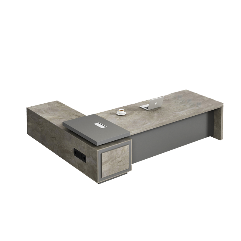 锡田 办公家具 老板桌椅组合大班台总裁办公桌简约现代板式主管经理桌 2.0米单桌+椅子+六门柜