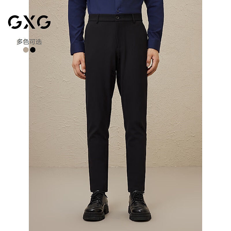 GXG男装 多色简约时尚小脚长裤 冬季新款GEX10230294 黑色 XL