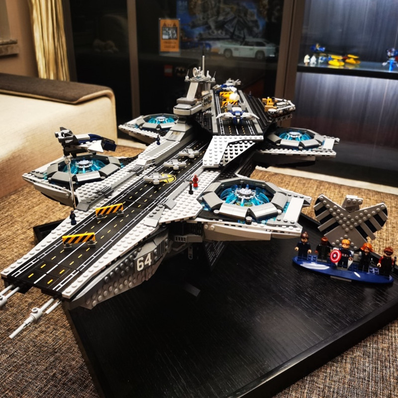神盾局航母漫威号角大楼高难度巨大型拼装积木玩具 复刻神盾局航母