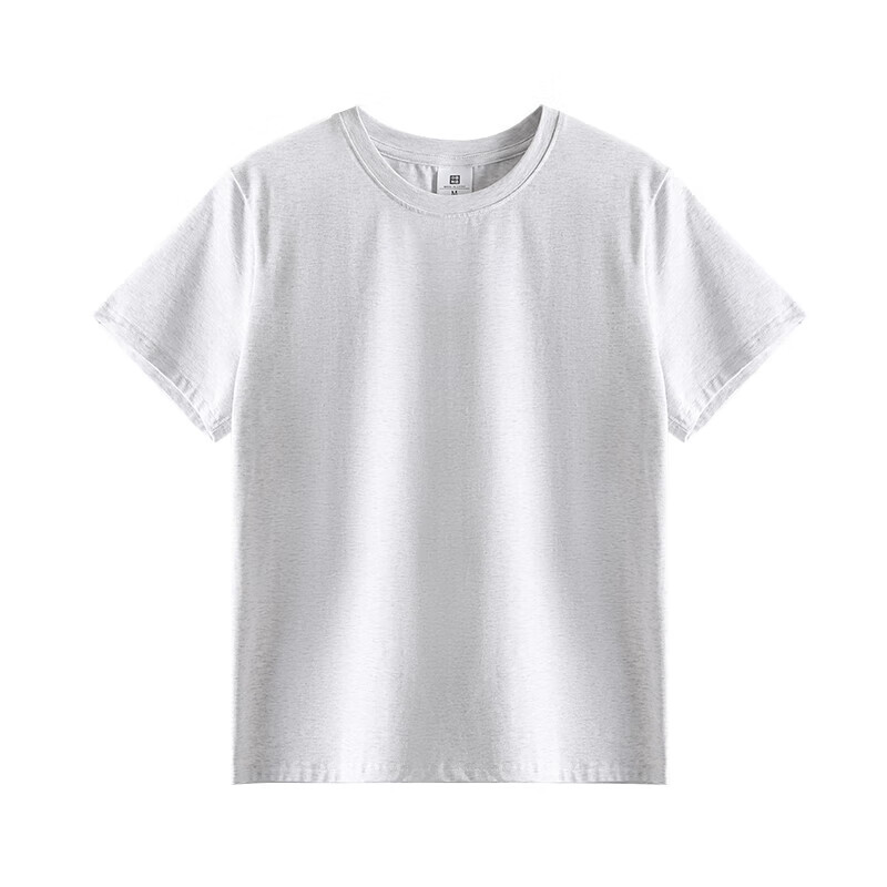 就叙码短袖女纯棉正肩恤妹夏天穿的2024新款韩系短款修身 花灰色 s