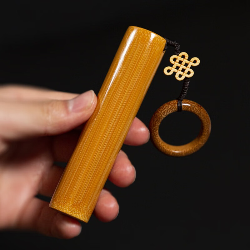 入古 实心竹手把件红色文玩竹子 冷门玉竹把玩件竹子挂件玉化高密度