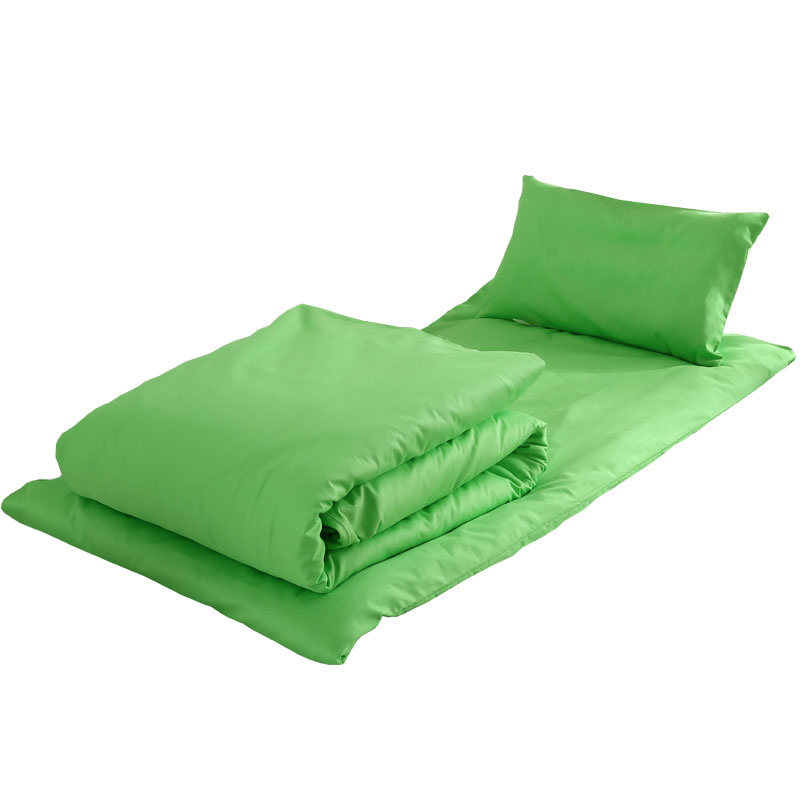 七色花婴儿床品杭州纯绿色幼儿园被子三件套全棉床品宝宝午睡入园专用