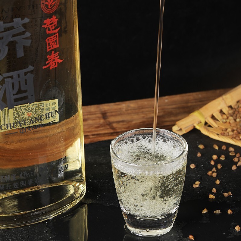 楚園春苦荞酒整箱荞麦酒42度浓香型苦荞白酒纯粮食酒毛铺产区湖北口粮酒 42%vol 500mL 12瓶 整箱分装